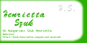 henrietta szuk business card